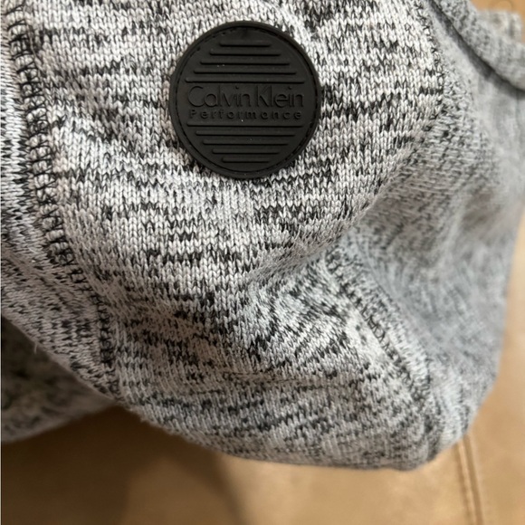 Calvin Klein Black and Gray Zip-Up Men's Sweater - Picture 4 of 6